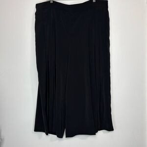 ELOQUII Black Pleated Wide Leg Pants 18